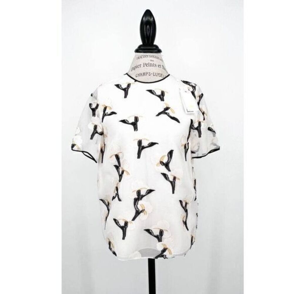 TORY BURCH NWT Orchid Embroidered Sage Top Blouse US 4